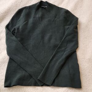 Eileen Fisher Forest Green Wool Blend Mock Neck Sweater